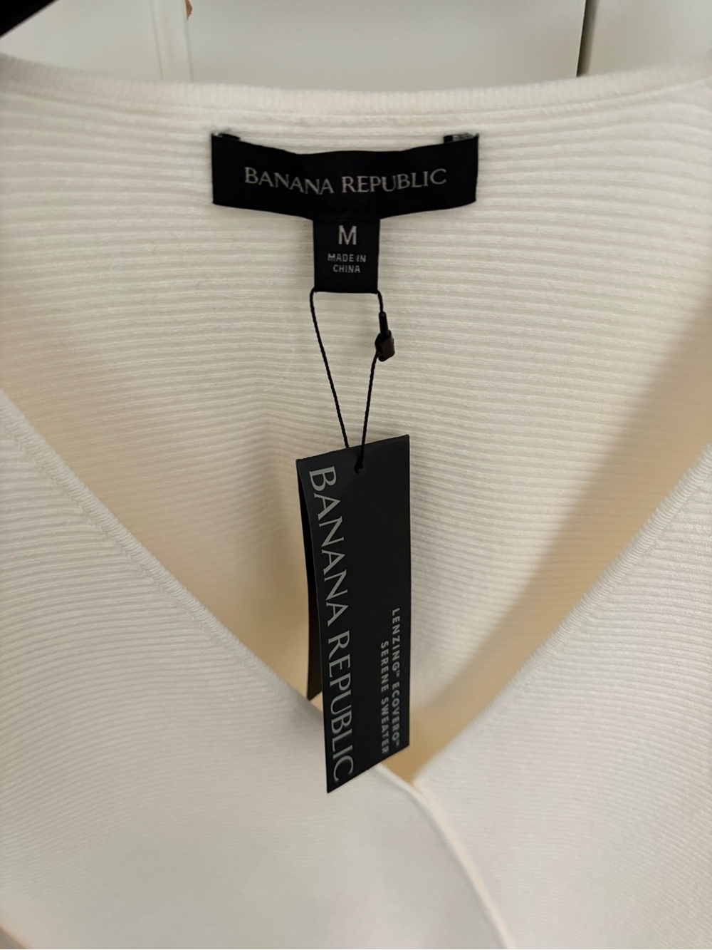 Banana Republic Cream Wrap Ribbed Dress - Picture 4 of 5